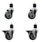 Service Caster 3.5'' Gray Poly Wheel Swivel 1-7/8'' Expanding Stem Caster Set 2 Brakes, 4PK SCC-EX20S3514-PPUB-2-PLB-2-178 - alternate 1